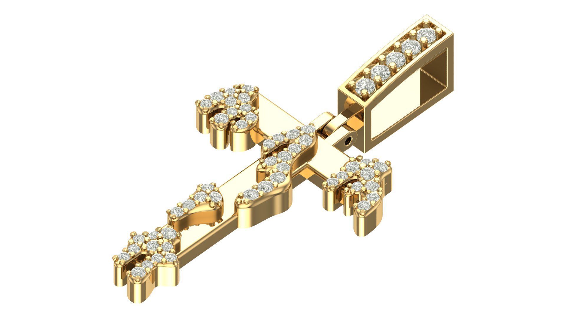 Alphabet Latter hiphop Pendent 3D print model_3