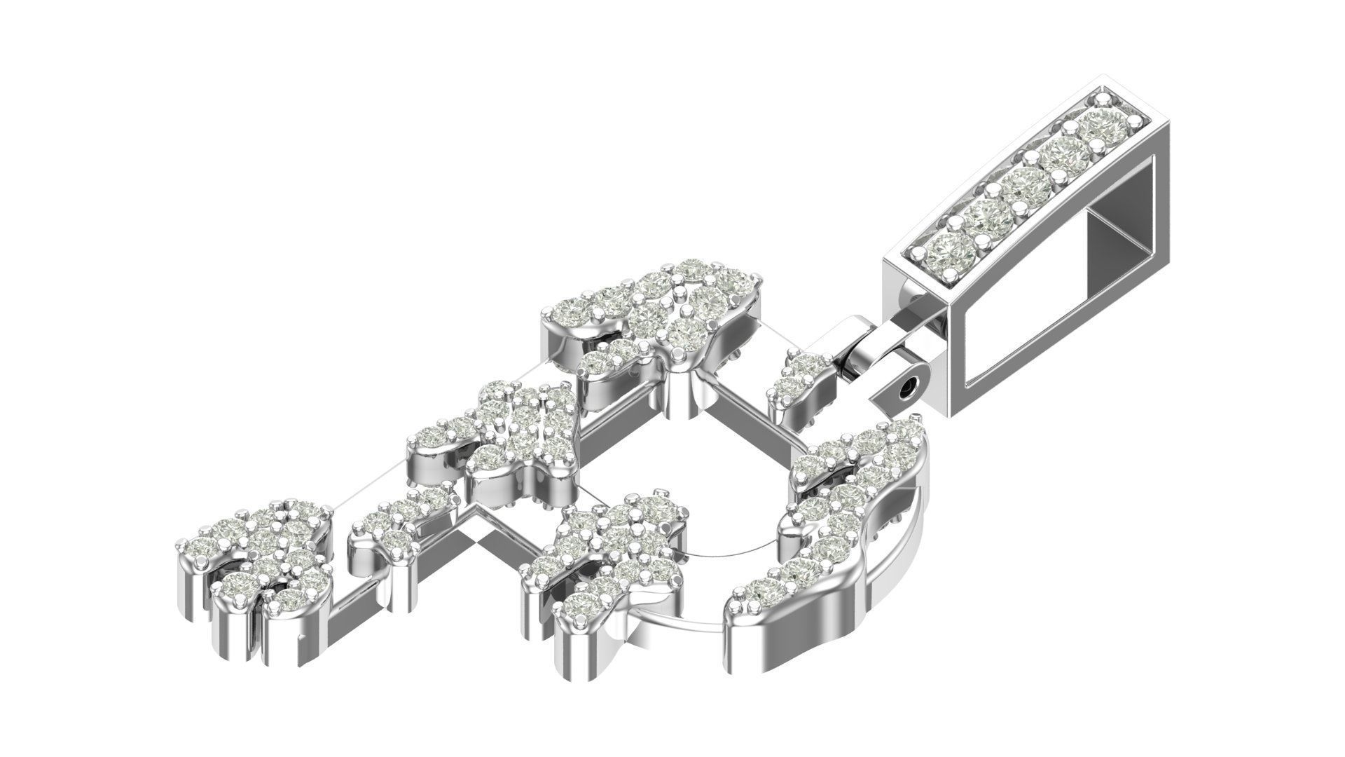 Alphabet Latter hiphop Pendent 3D print model_4