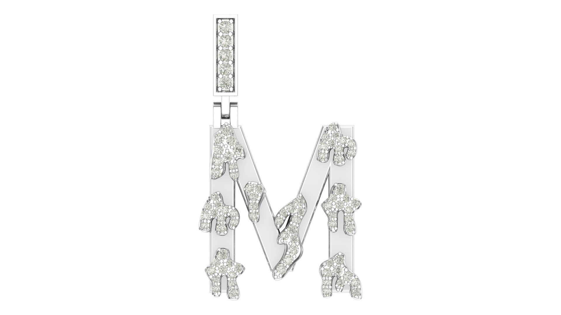 Alphabet Latter hiphop Pendent 3D print model_1