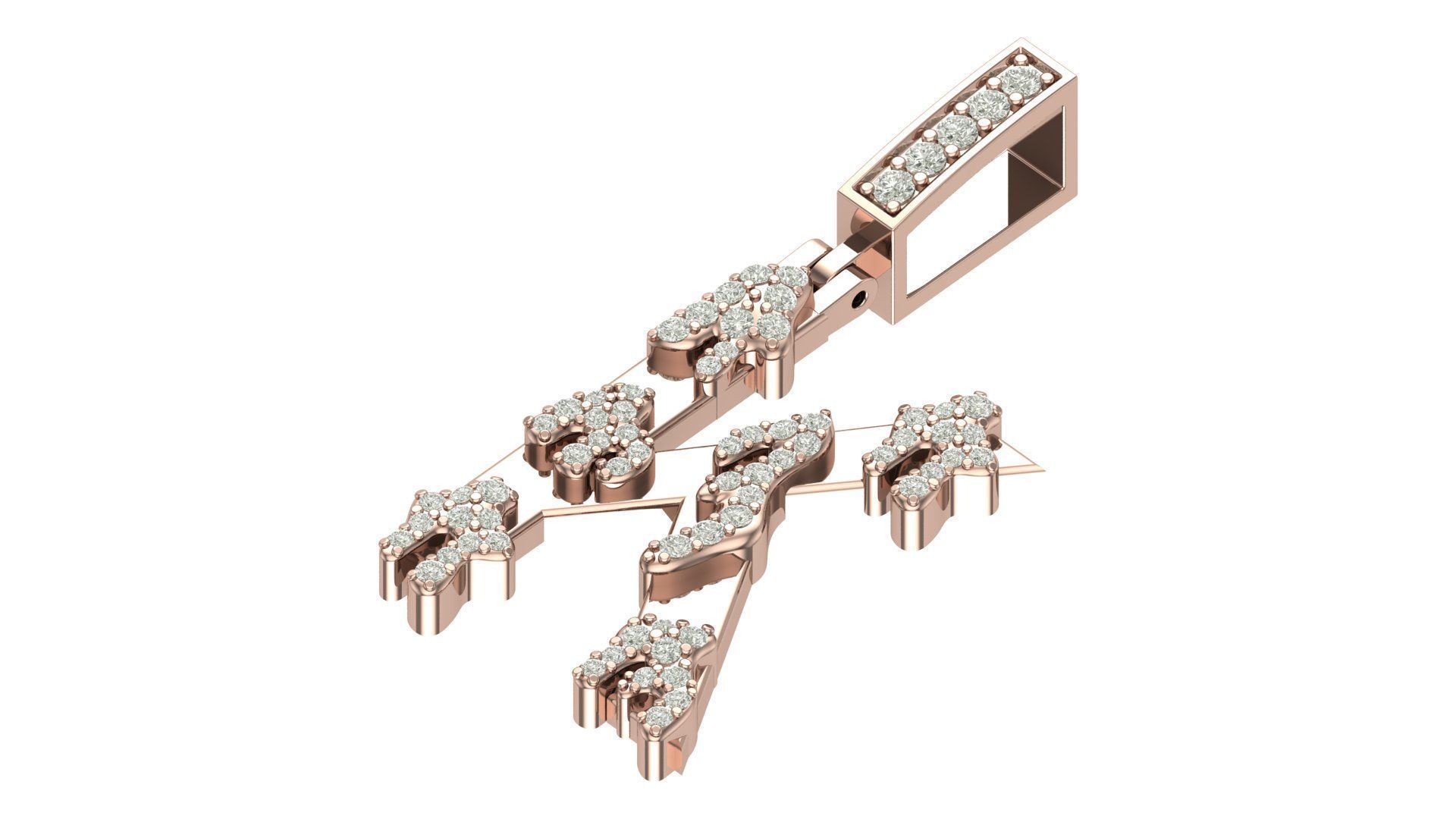 Alphabet Latter hiphop Pendent 3D print model_4