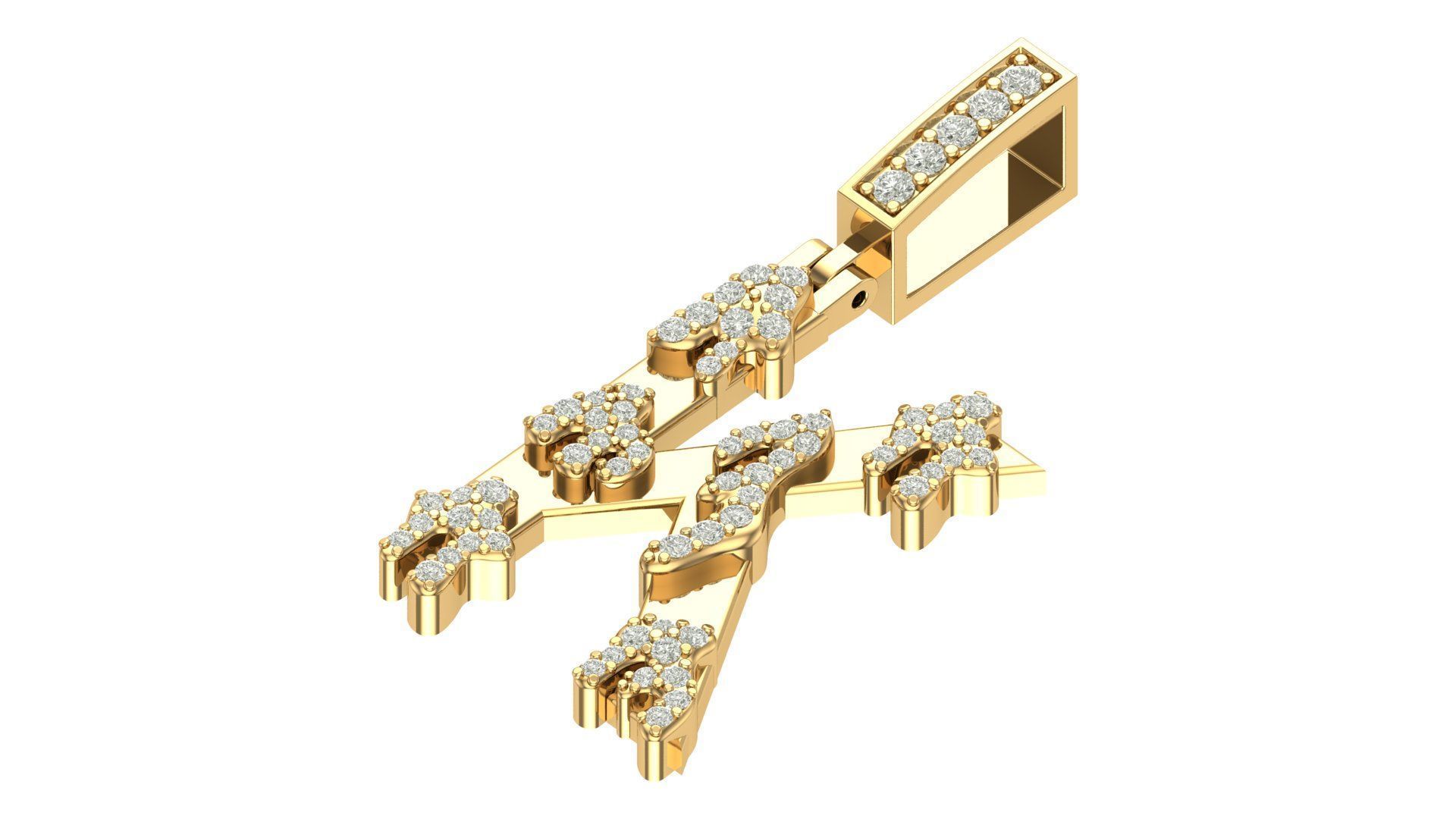 Alphabet Latter hiphop Pendent 3D print model_3