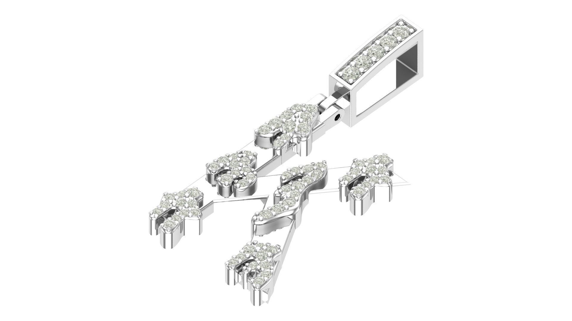 Alphabet Latter hiphop Pendent 3D print model_5