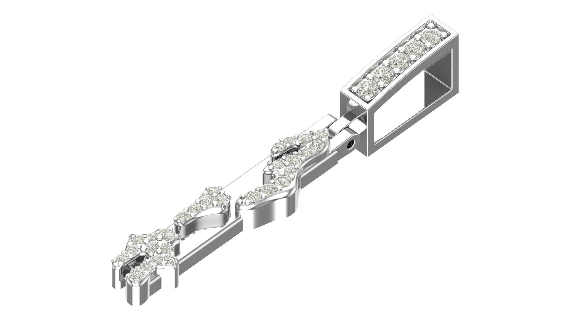 Alphabet Latter hiphop Pendent 3D print model_4