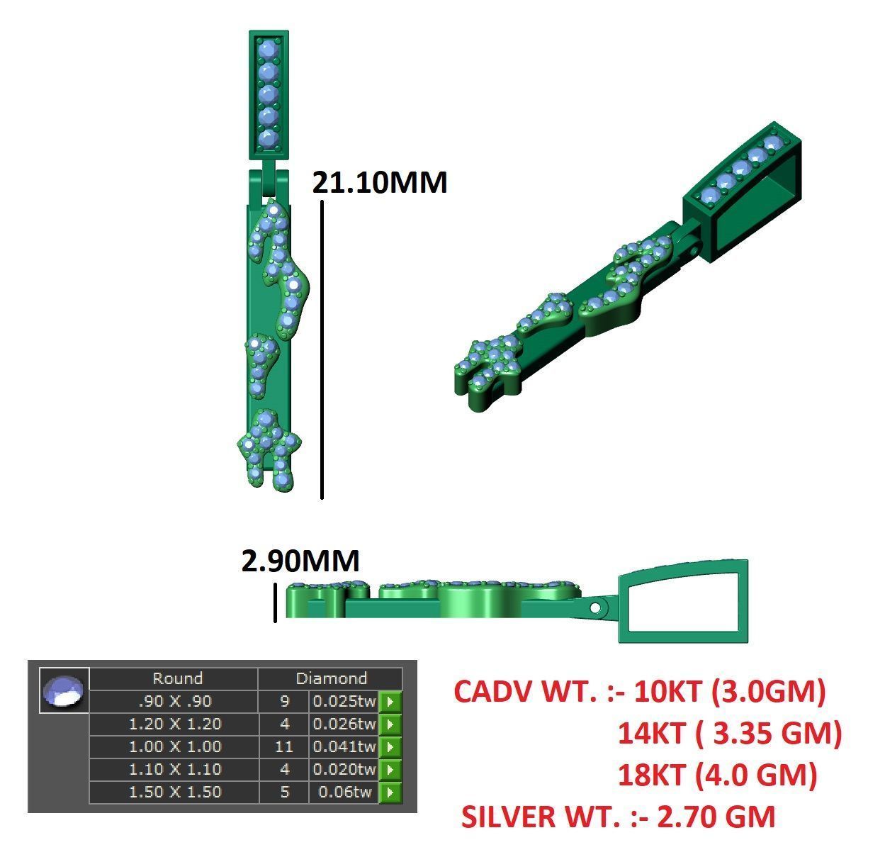 Alphabet Latter hiphop Pendent 3D print model_13