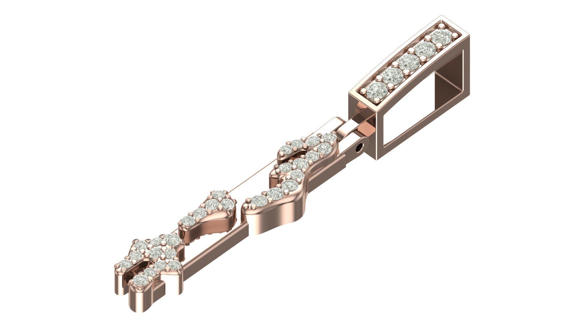 Alphabet Latter hiphop Pendent 3D print model_3