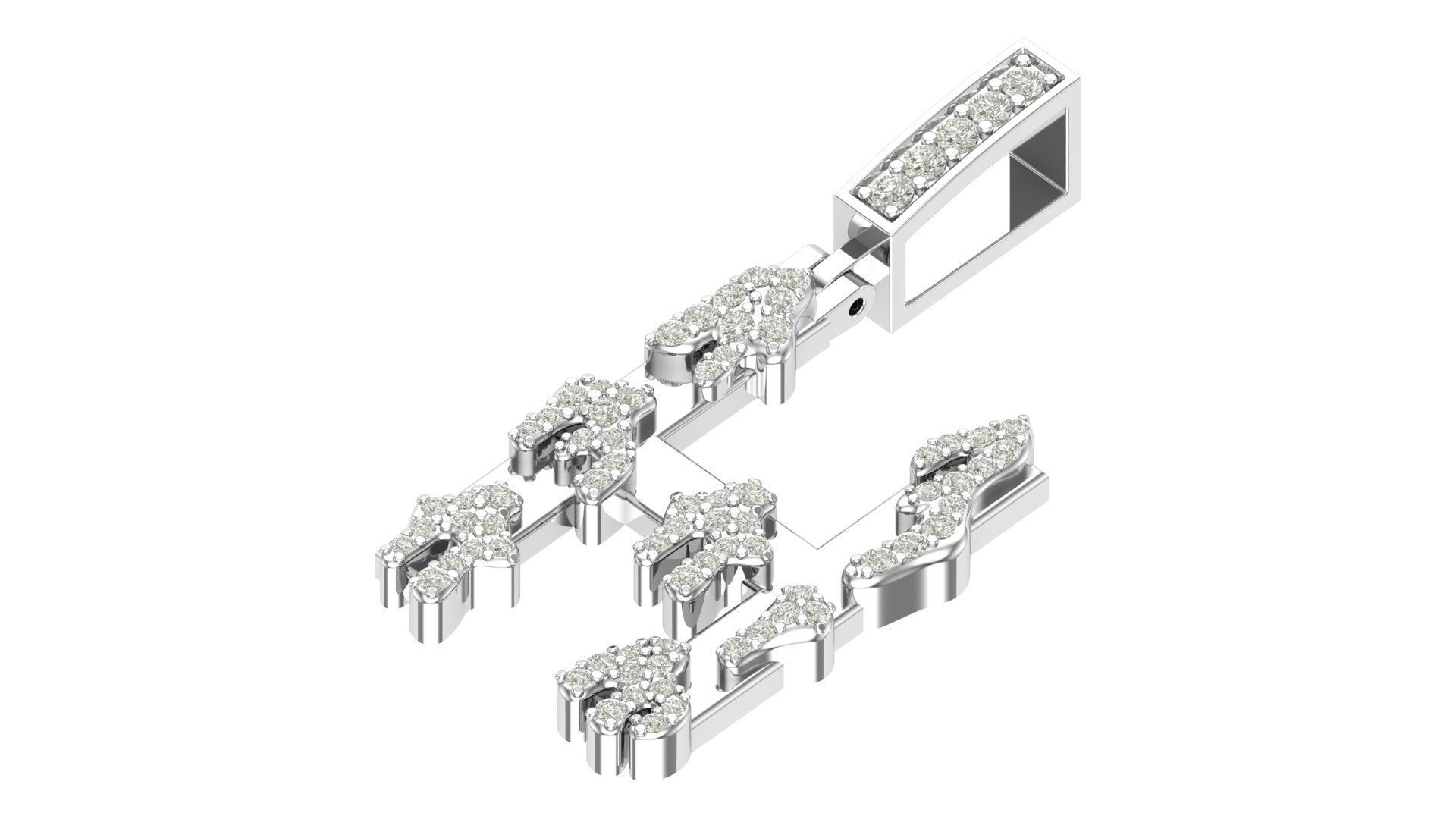 Alphabet Latter hiphop Pendent 3D print model_5