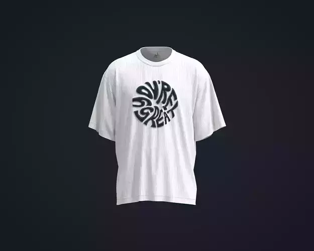 Mens T-Shirt with Crinkled fabric and Embossed Texture