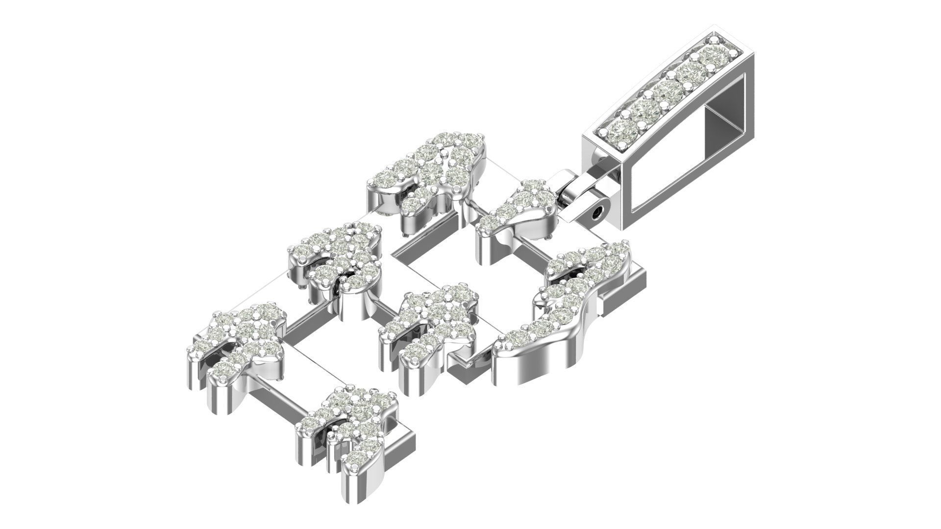 Alphabet Latter hiphop Pendent 3D print model_4