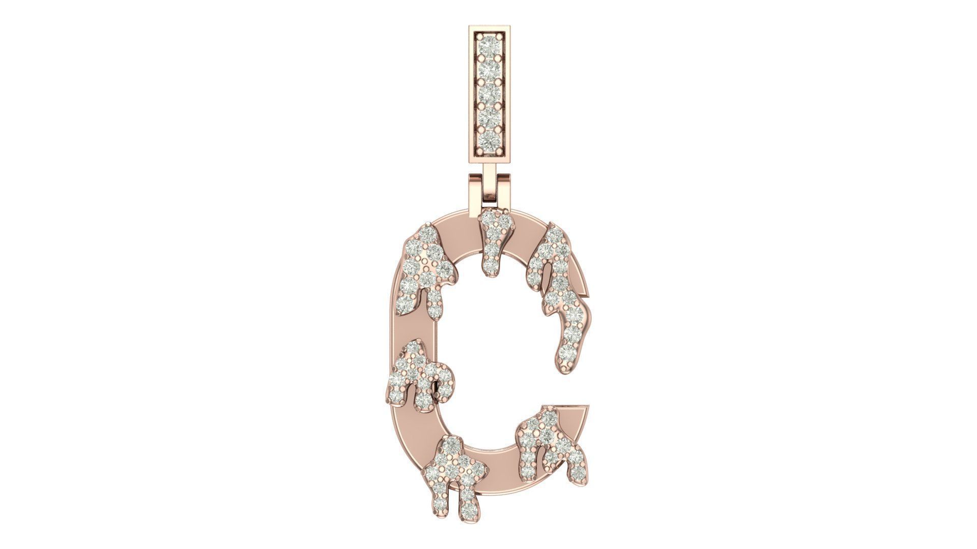 Alphabet Latter hiphop Pendent 3D print model_1