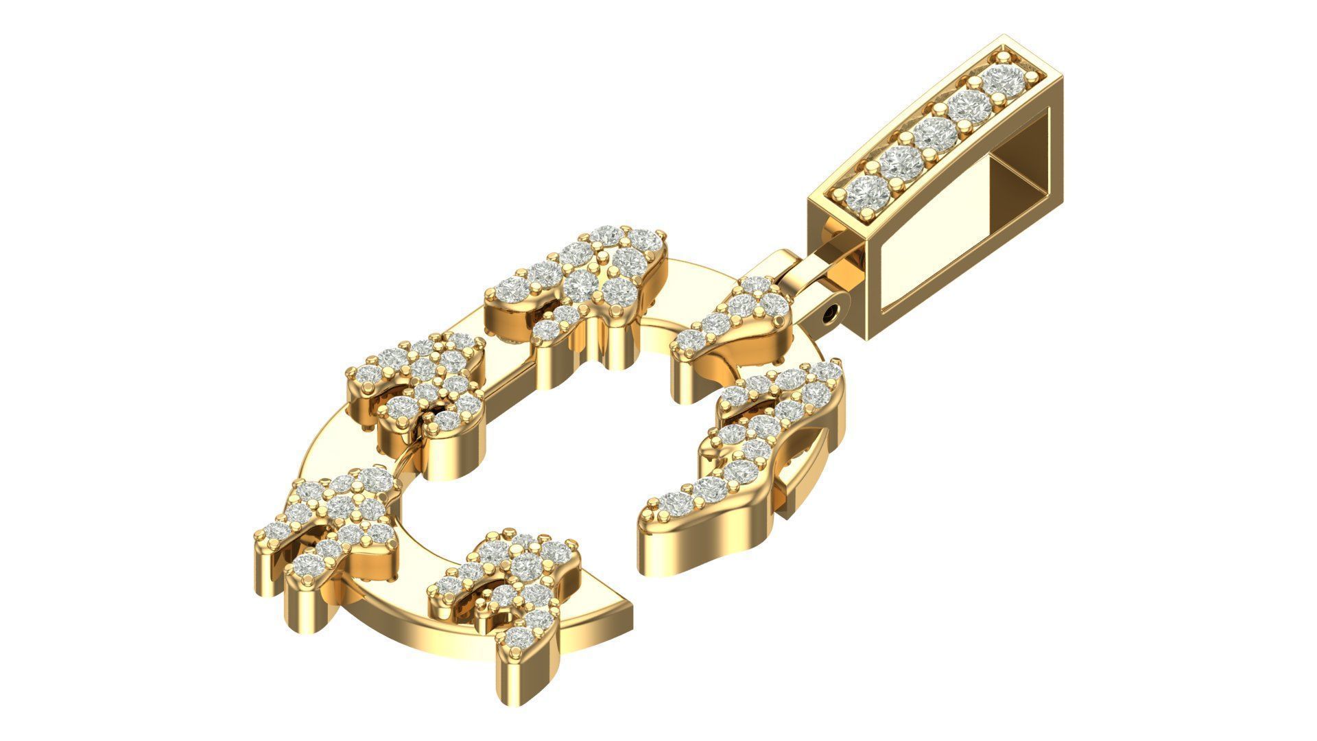 Alphabet Latter hiphop Pendent 3D print model_3