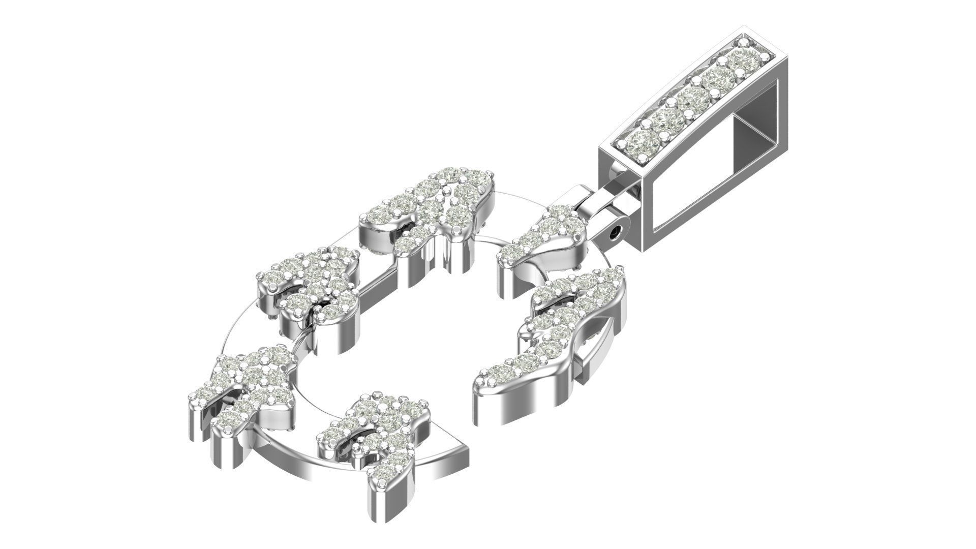 Alphabet Latter hiphop Pendent 3D print model_5