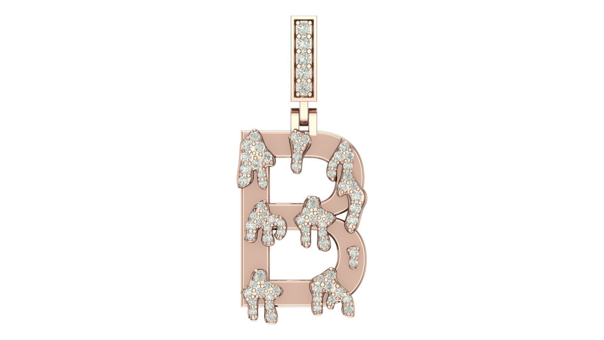 Alphabet Latter hiphop Pendent 3D print model_1