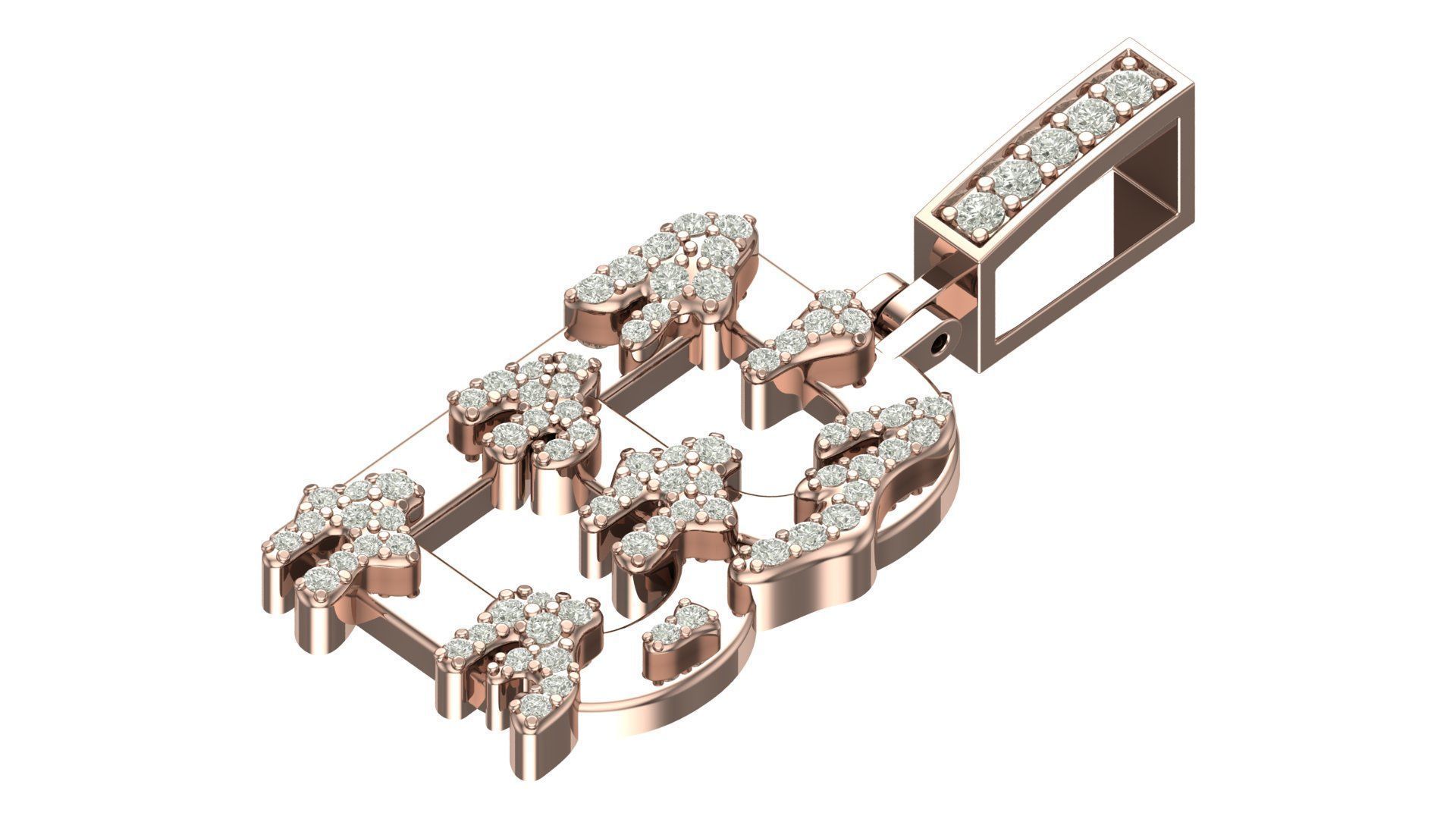 Alphabet Latter hiphop Pendent 3D print model_4