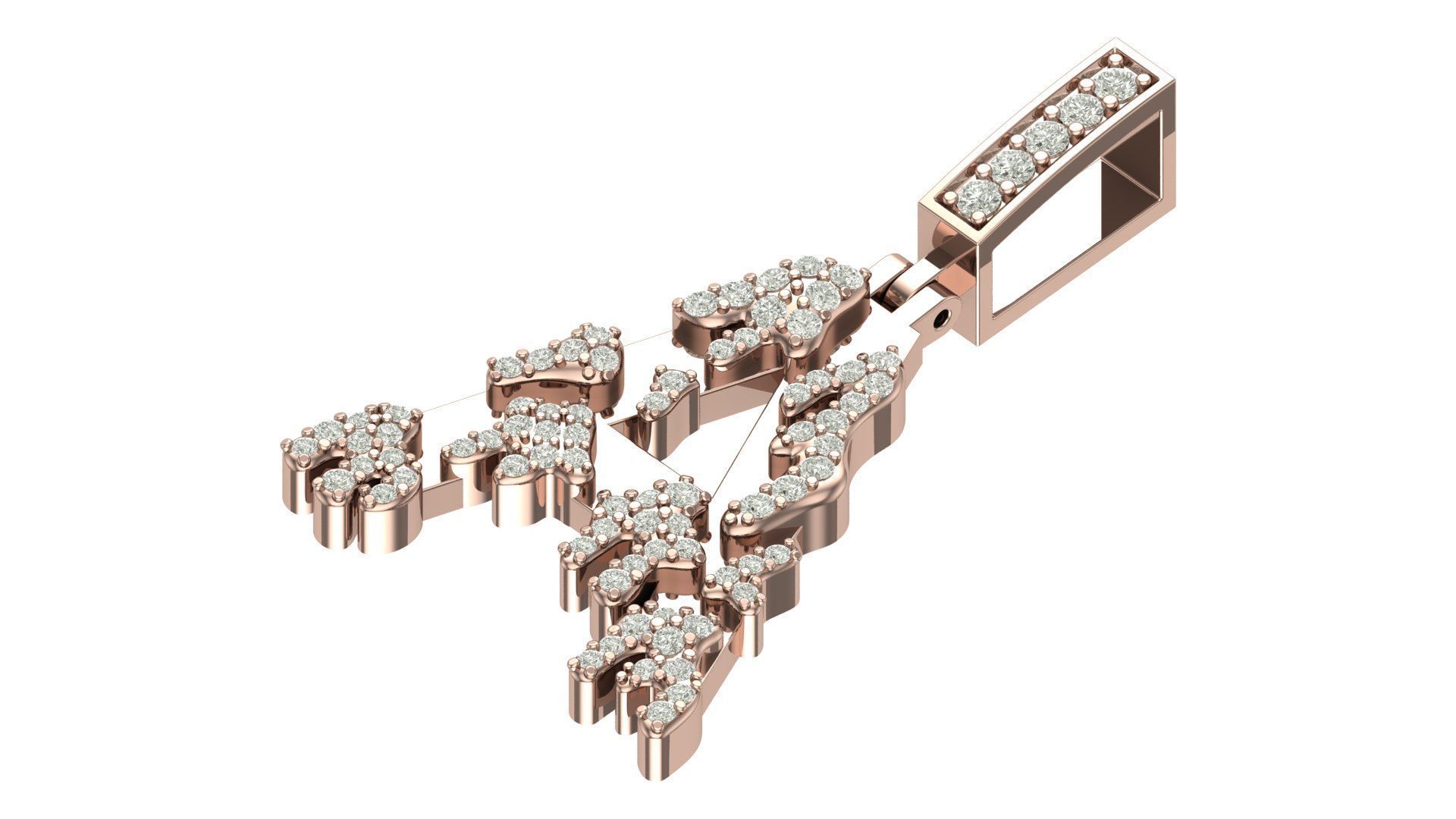 Alphabet Latter hiphop Pendent 3D print model_4