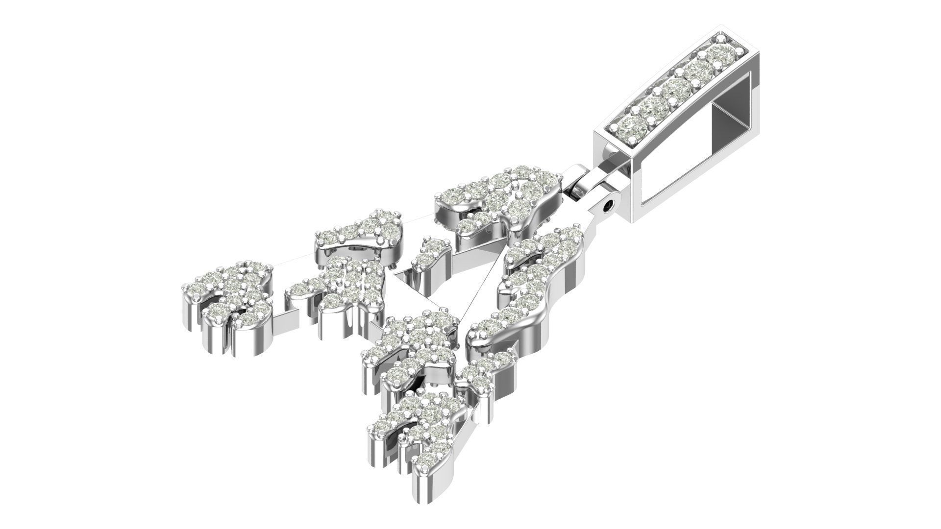 Alphabet Latter hiphop Pendent 3D print model_5