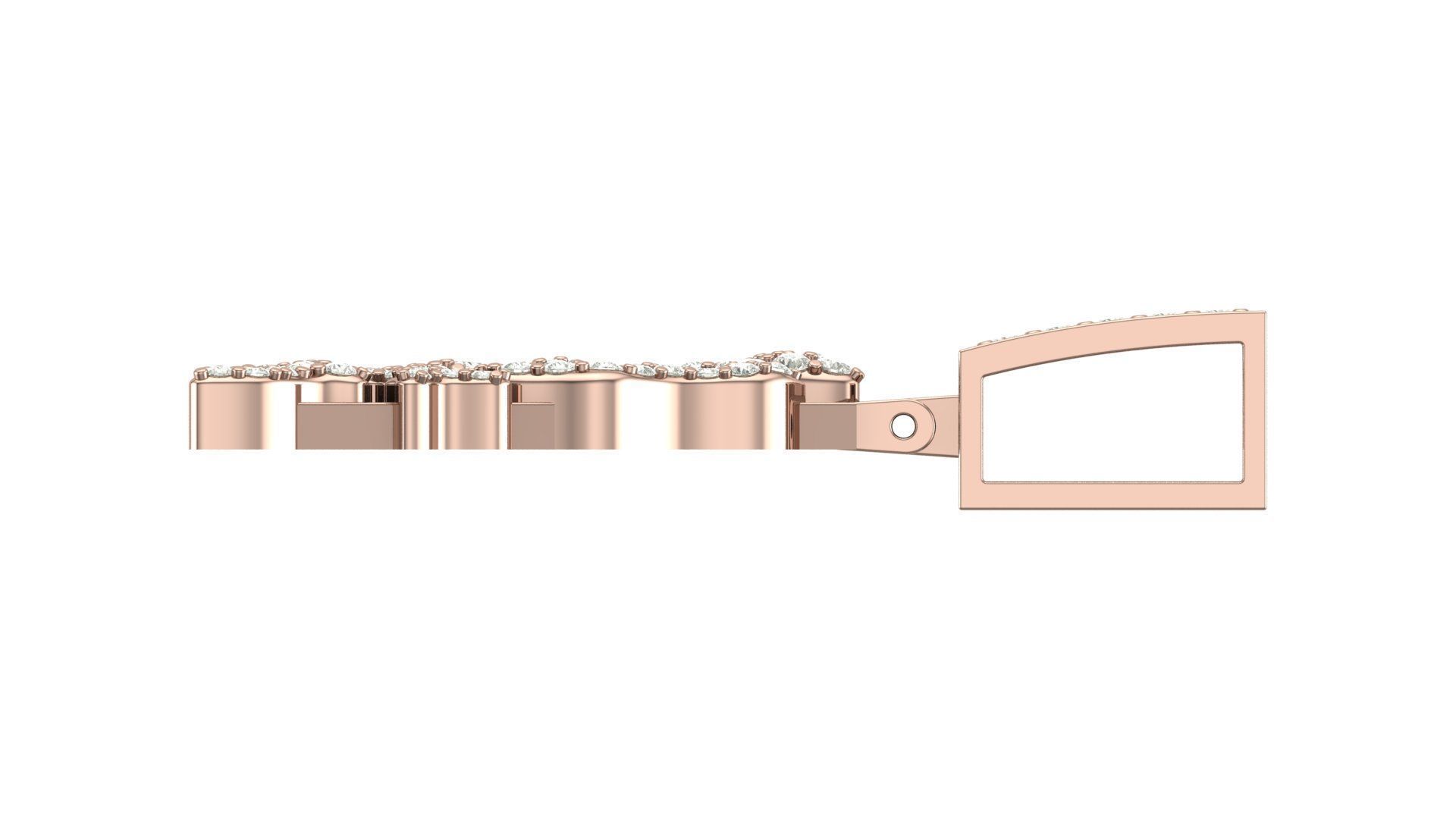 Alphabet Latter hiphop Pendent 3D print model_7