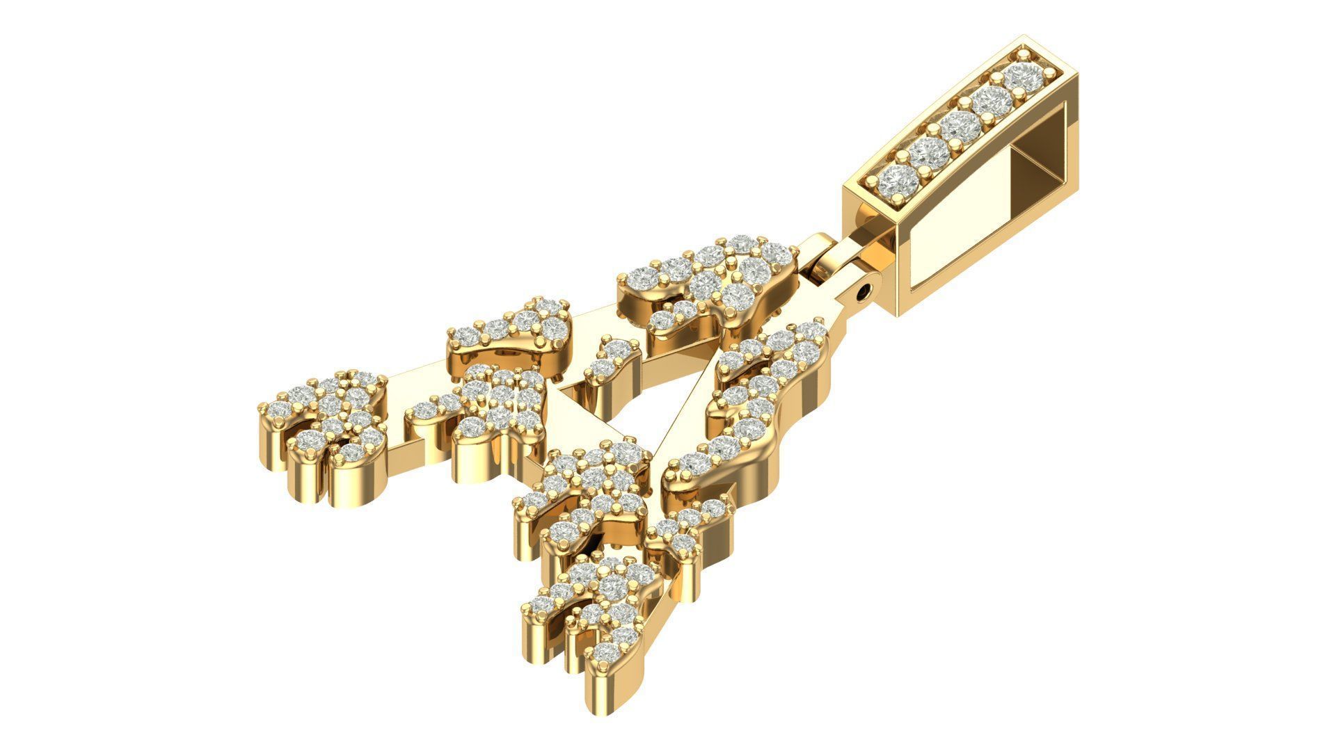 Alphabet Latter hiphop Pendent 3D print model_3