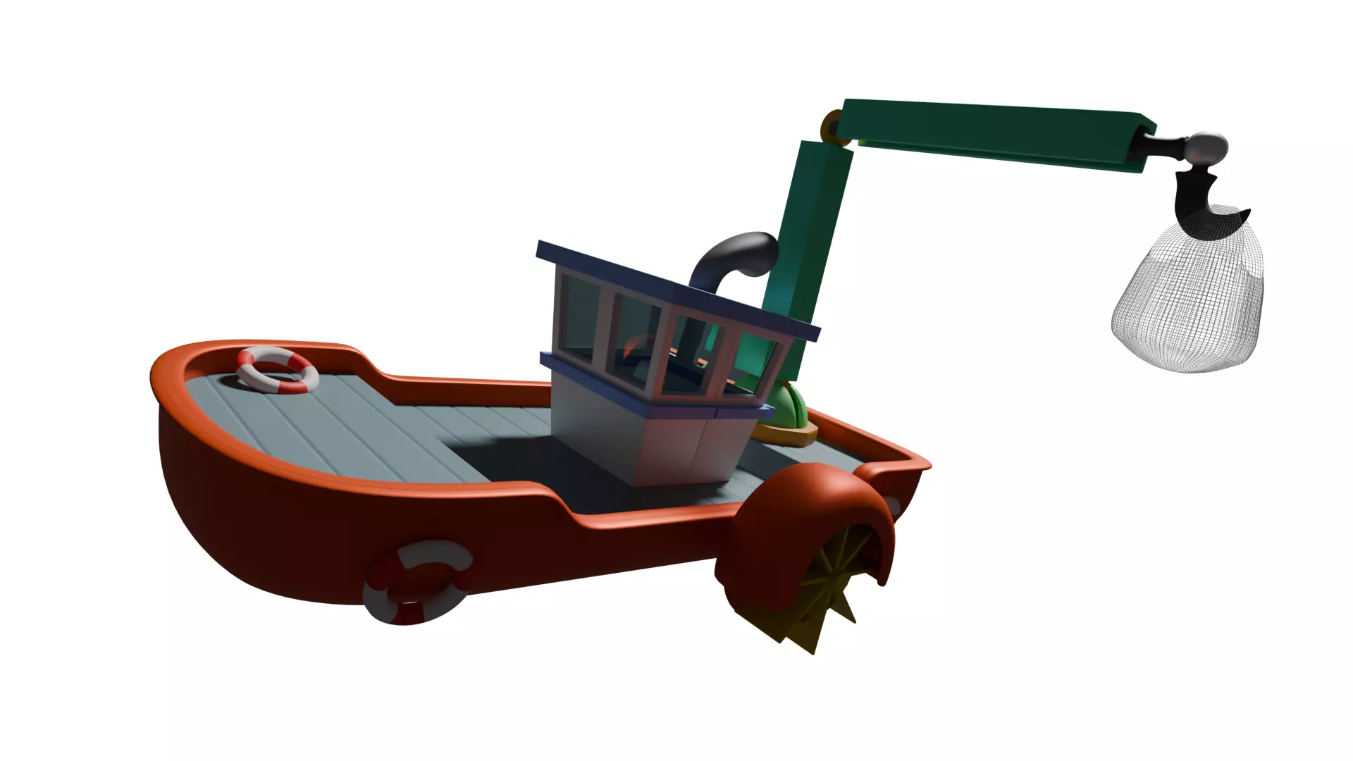 Cartoon Boat 3D model