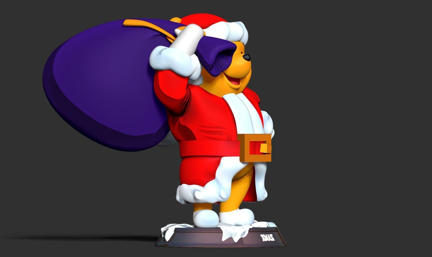 Santa Pooh 3D print model_12