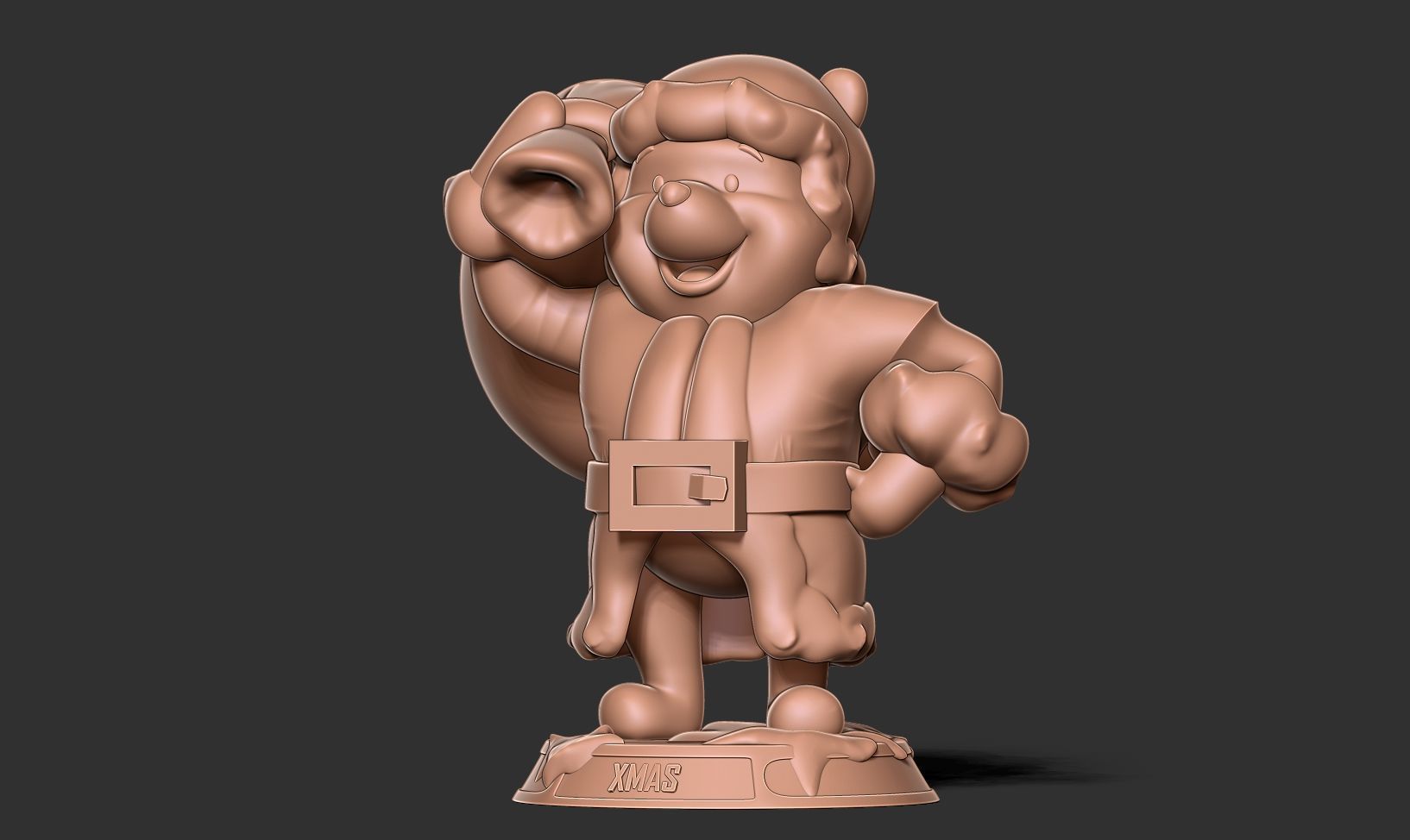 Santa Pooh 3D print model_9