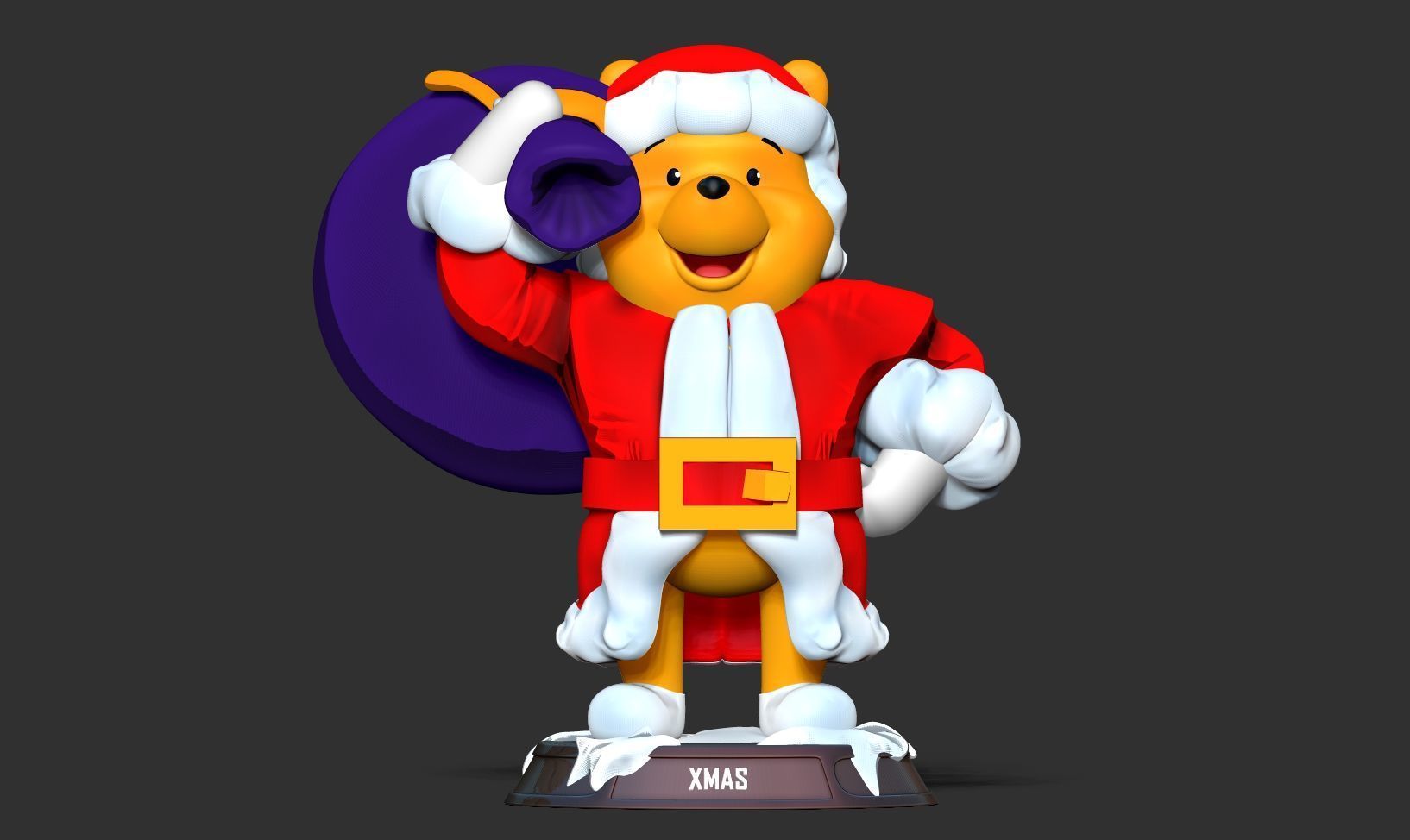 Santa Pooh 3D print model_7