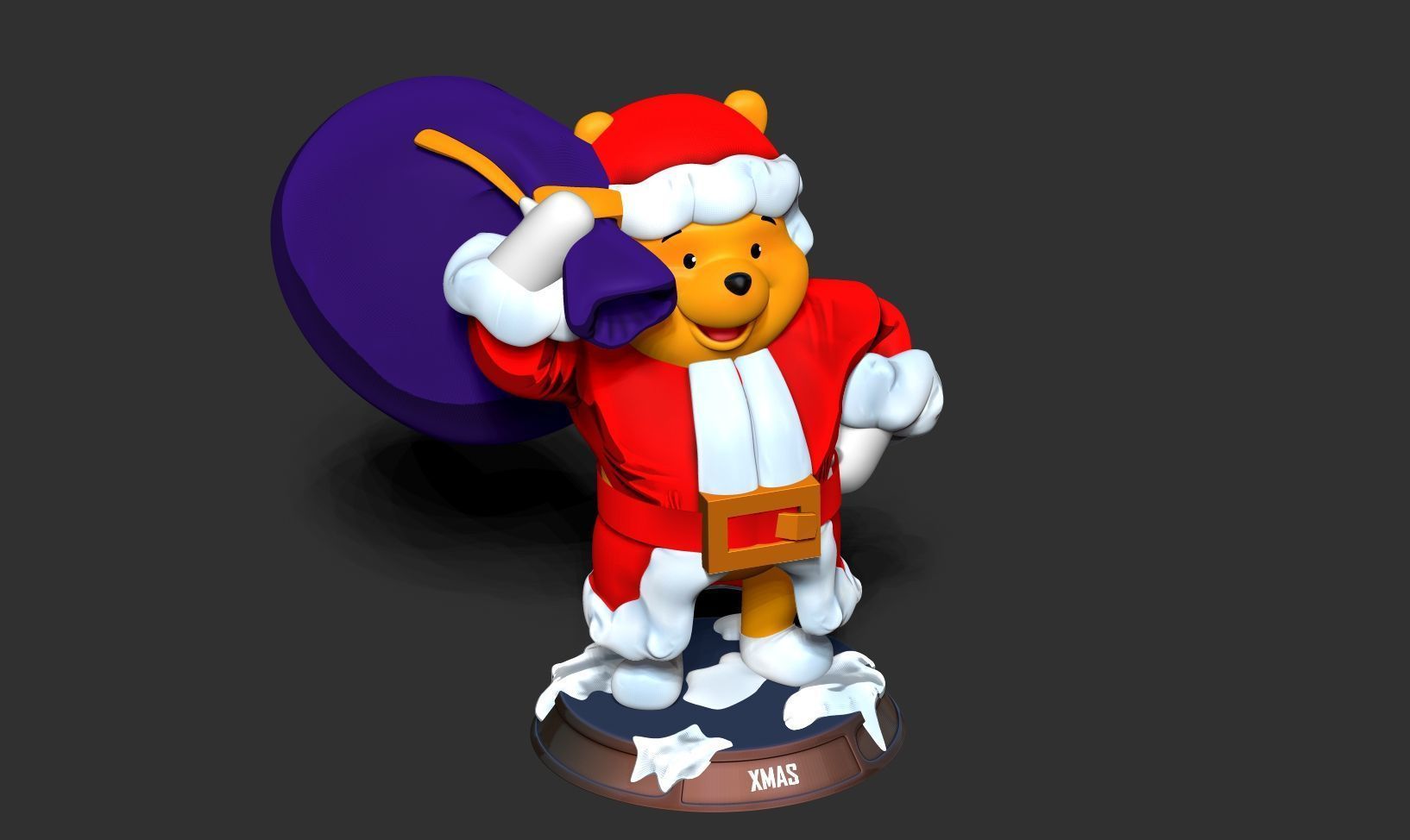 Santa Pooh 3D print model_16