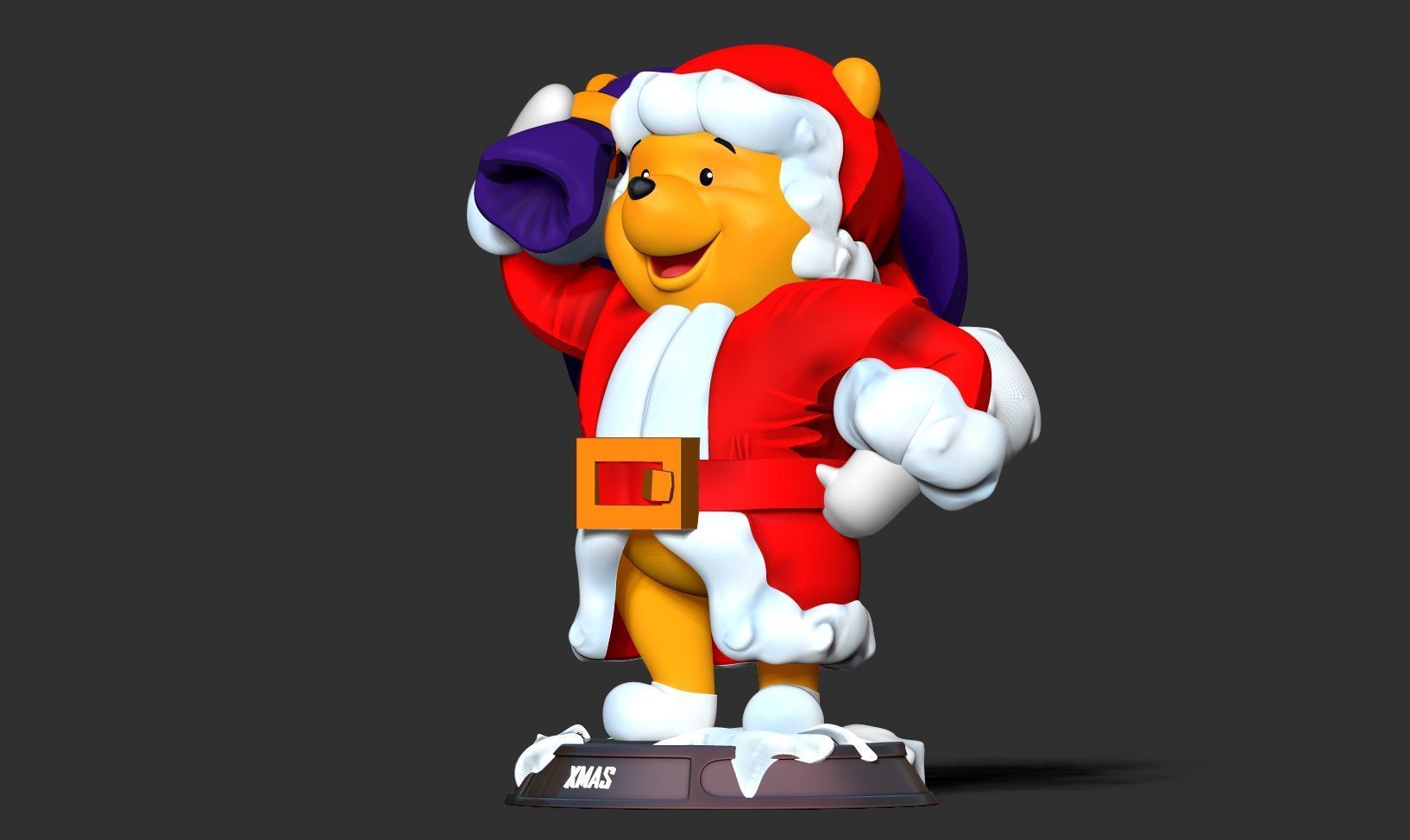 Santa Pooh 3D print model_10