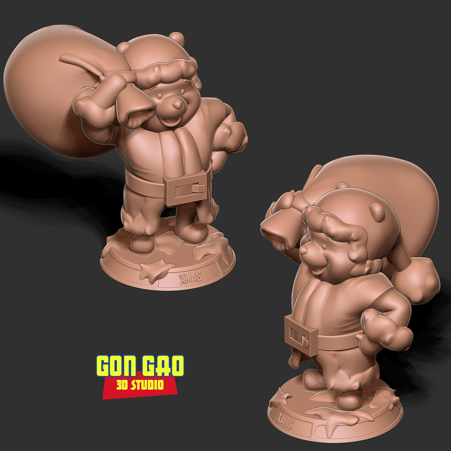 Santa Pooh 3D print model_4