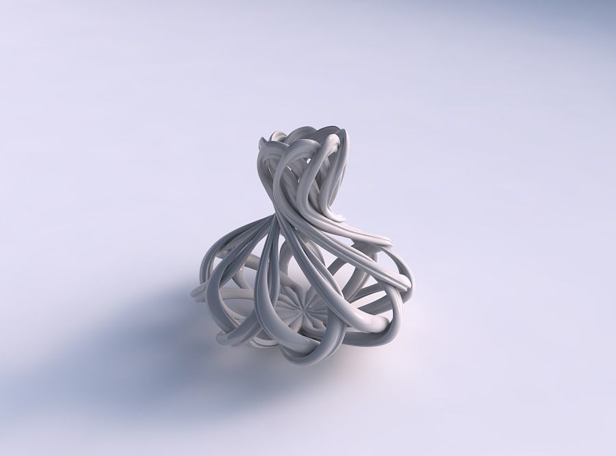 Vase twisted squeezed mid section with interlacing lattice an... 3D print model_0