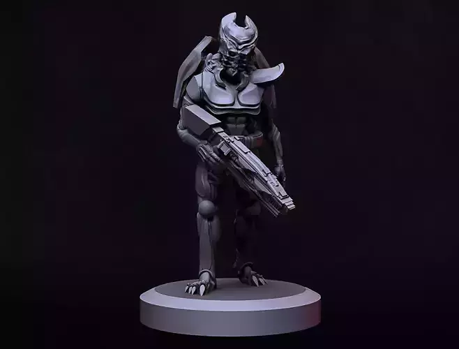 Alien Warrior A Free 3D print model