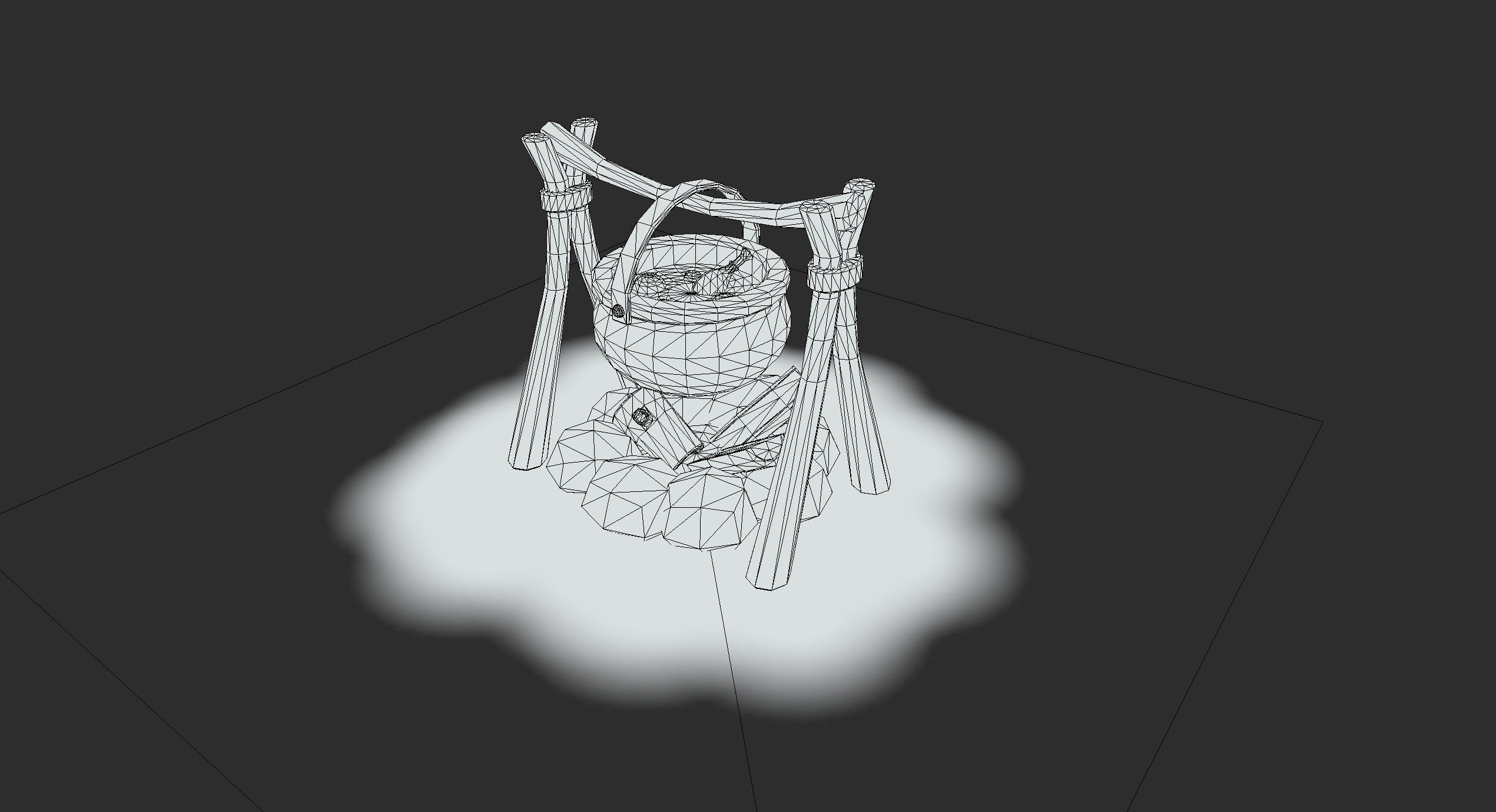 Stylized Firepit Low-poly 3D model_11