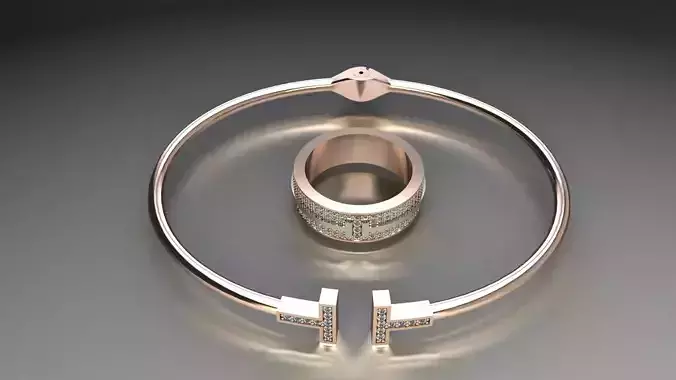 Ring and Braclete TIFFANY 3D print model 3D print model