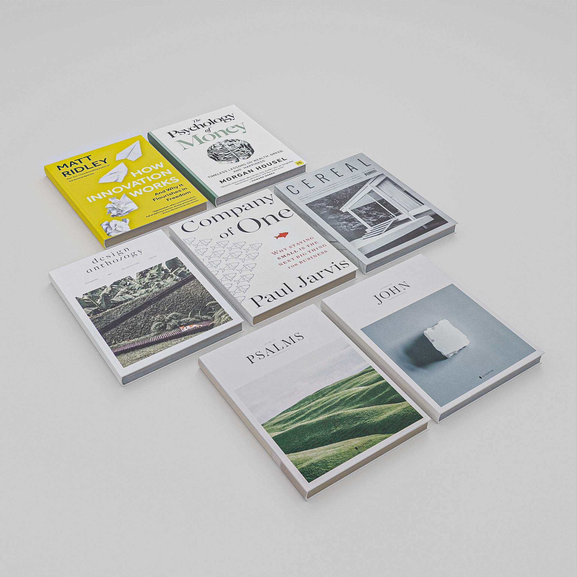 Set of Books Low-poly 3D model_1