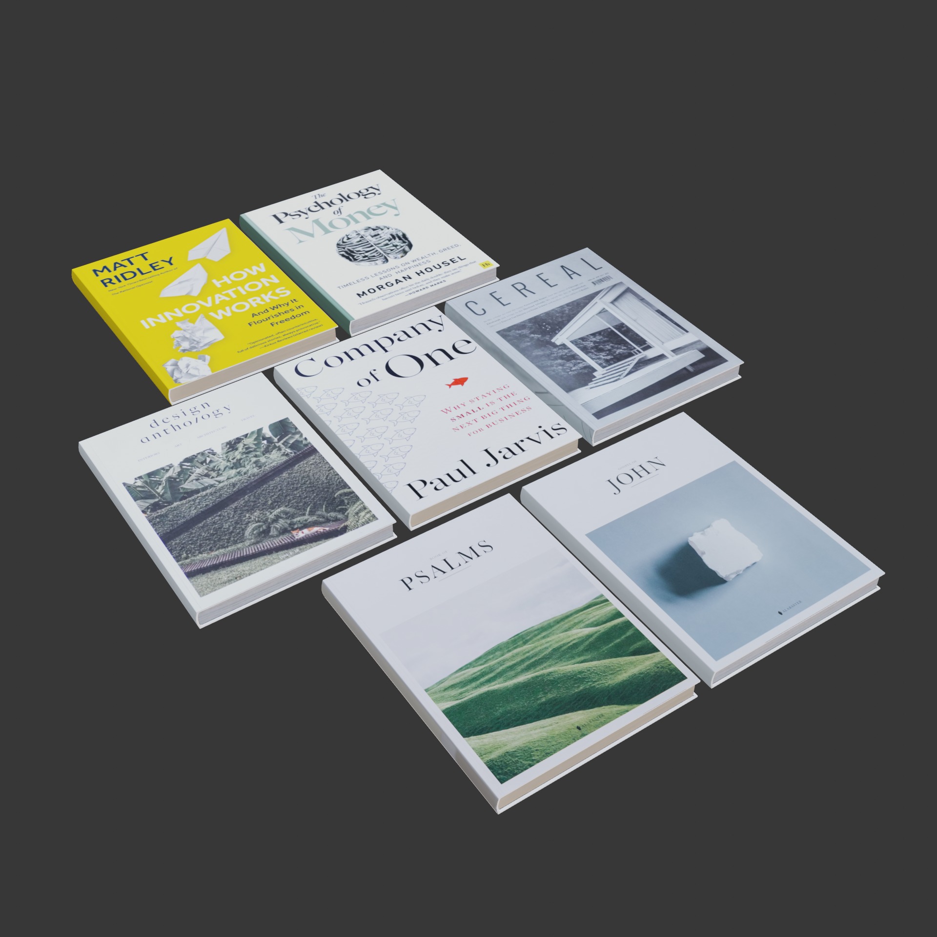 Set of Books Low-poly 3D model_5