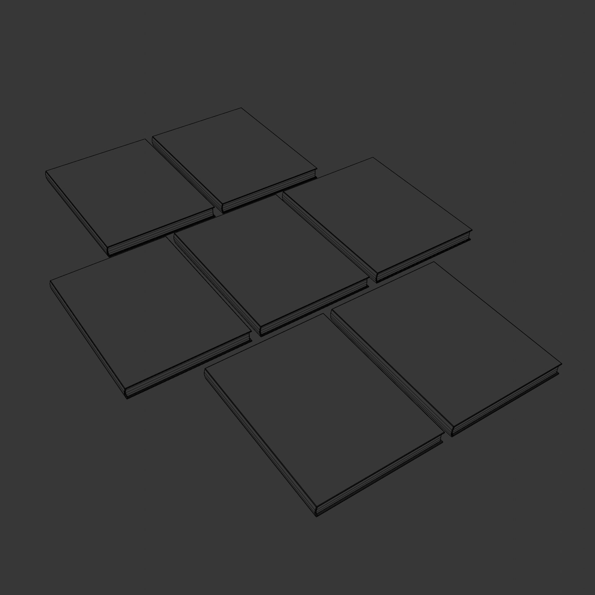 Set of Books Low-poly 3D model_9