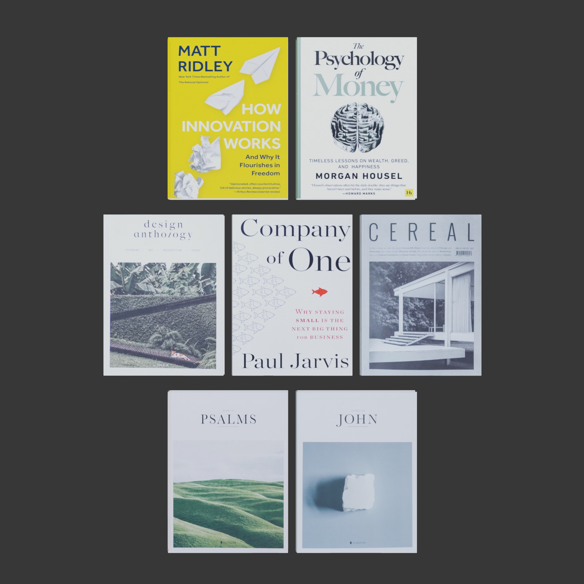 Set of Books Low-poly 3D model_4