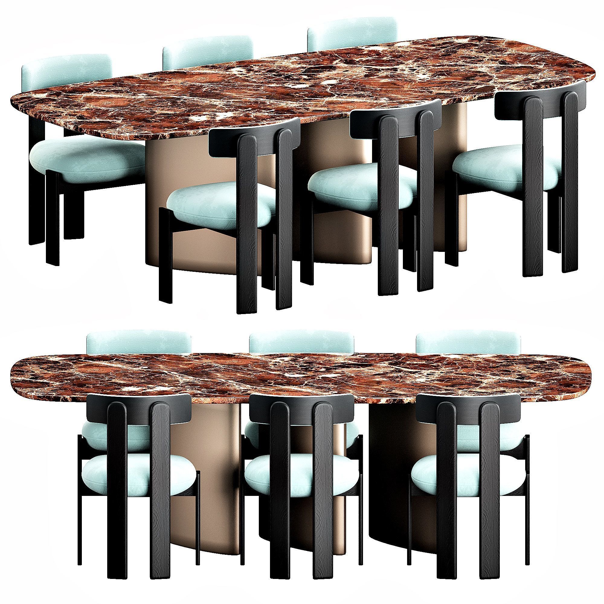 Bonaldo Louver Table Set 3D model_3