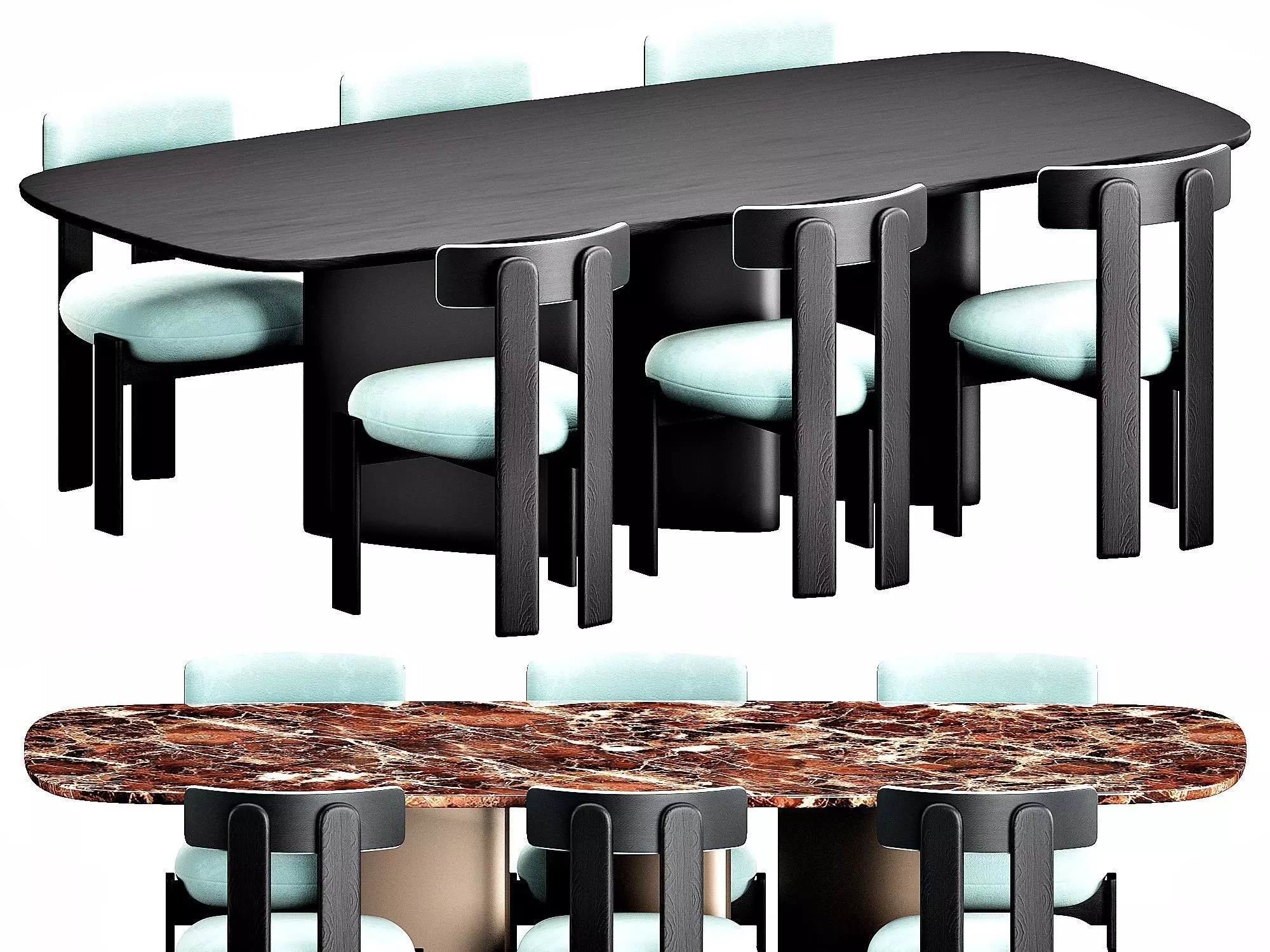 Bonaldo Louver Table Set 3D model_0