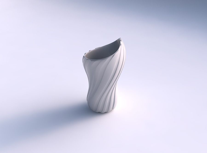 Vase vortex smooth with smooth vertical ribbons 3D print model