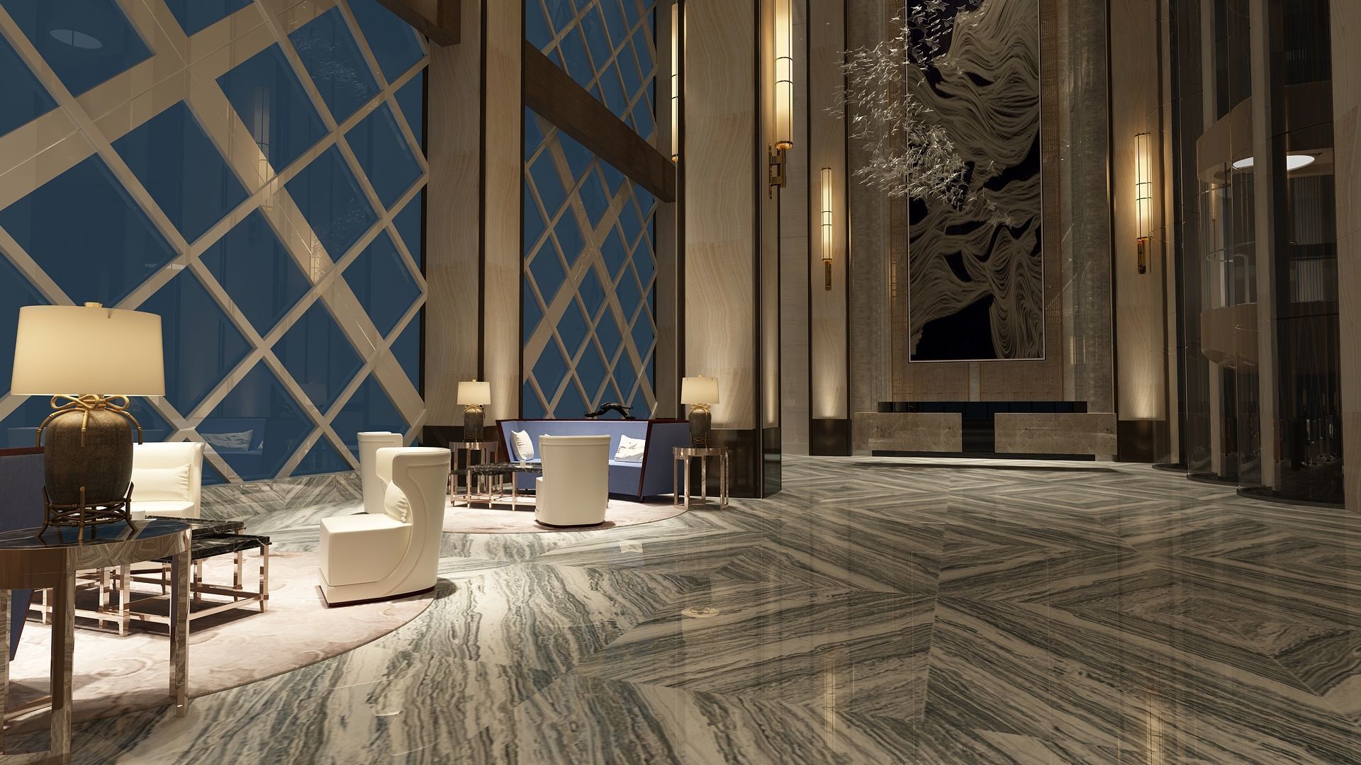 The Hotel Lobby 9 3D model_5