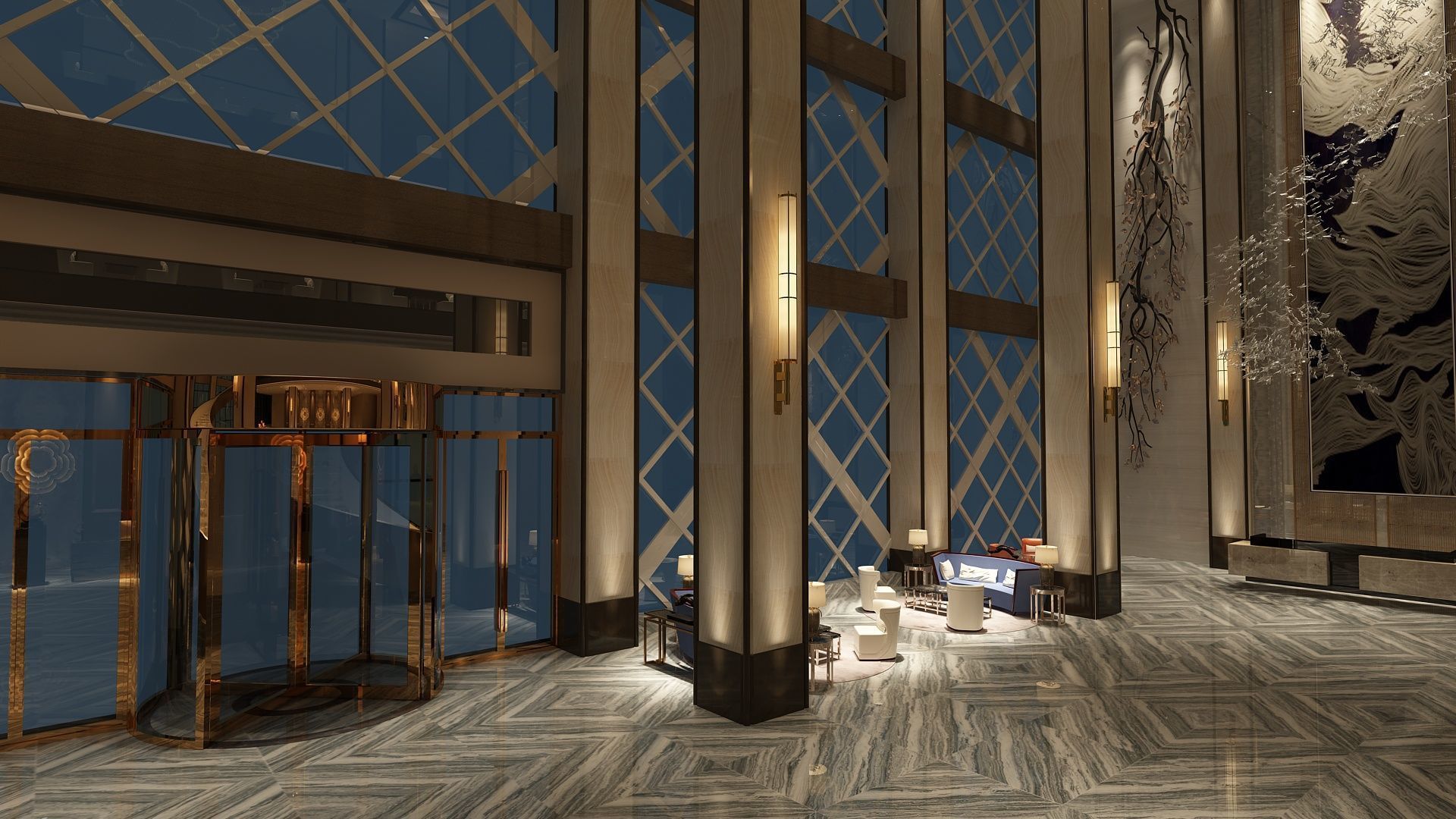 The Hotel Lobby 9 3D model_9