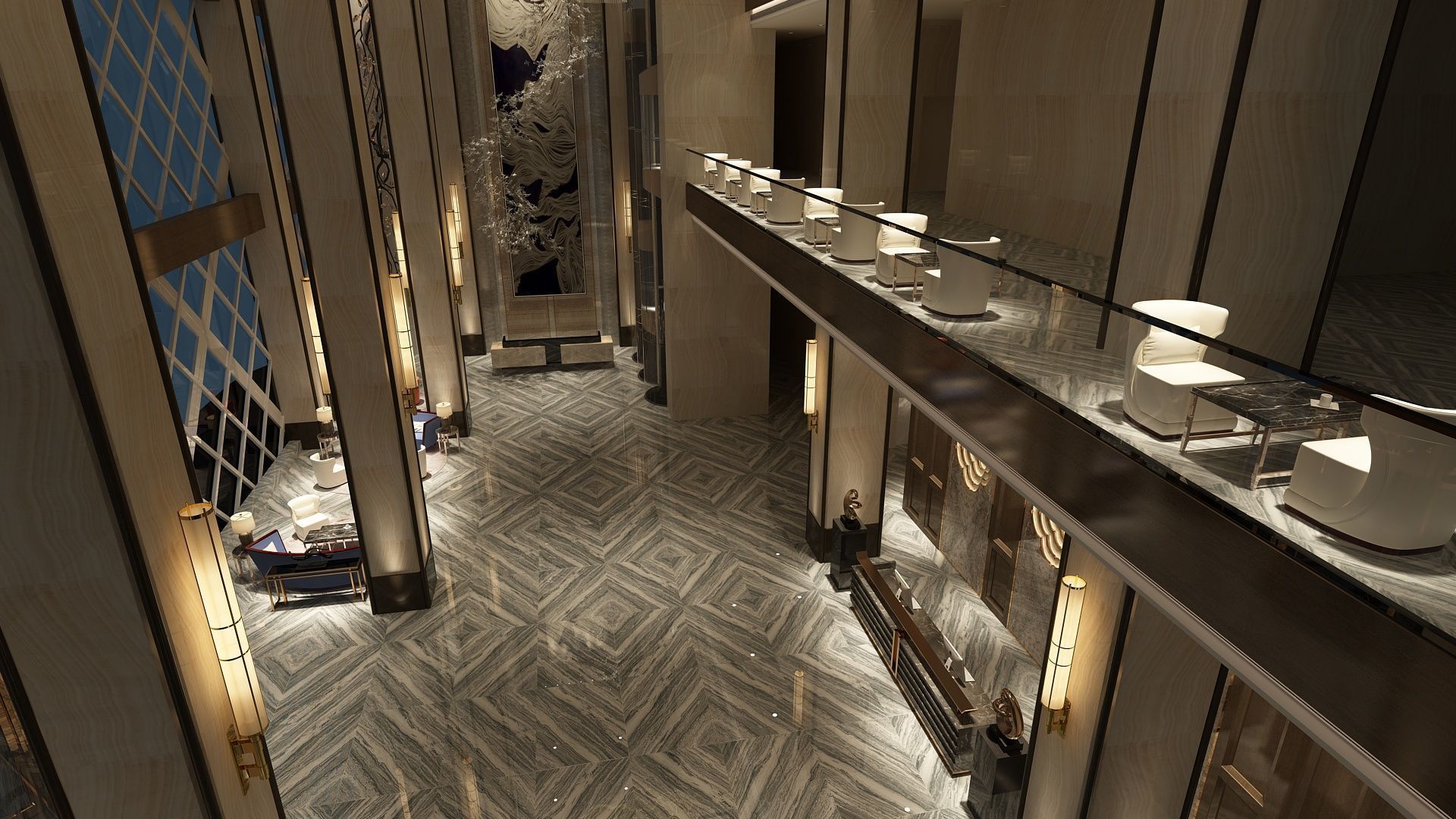 The Hotel Lobby 9 3D model_10