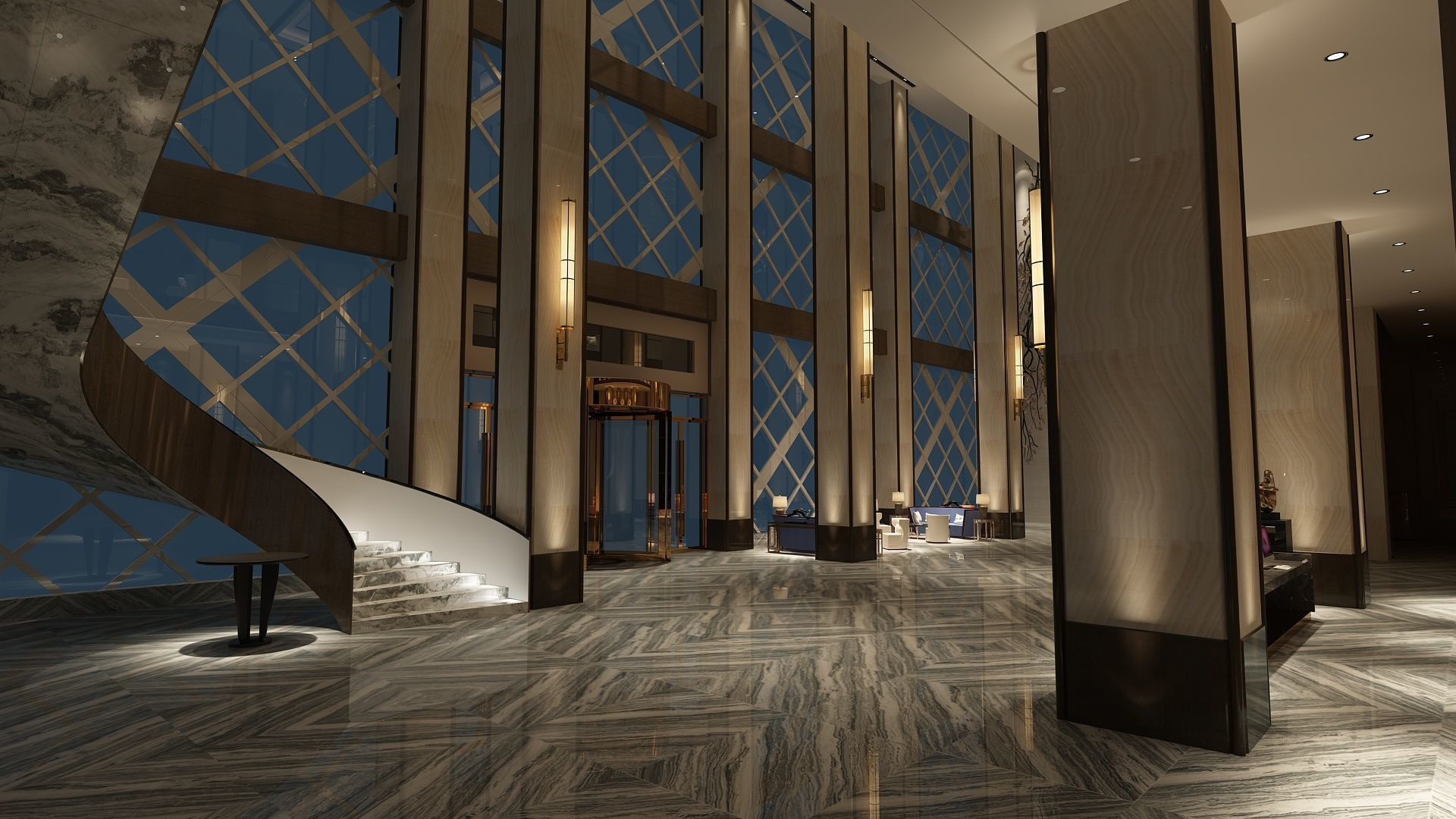 The Hotel Lobby 9 3D model_3