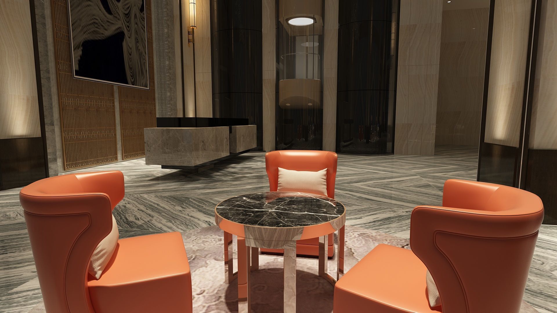 The Hotel Lobby 9 3D model_6