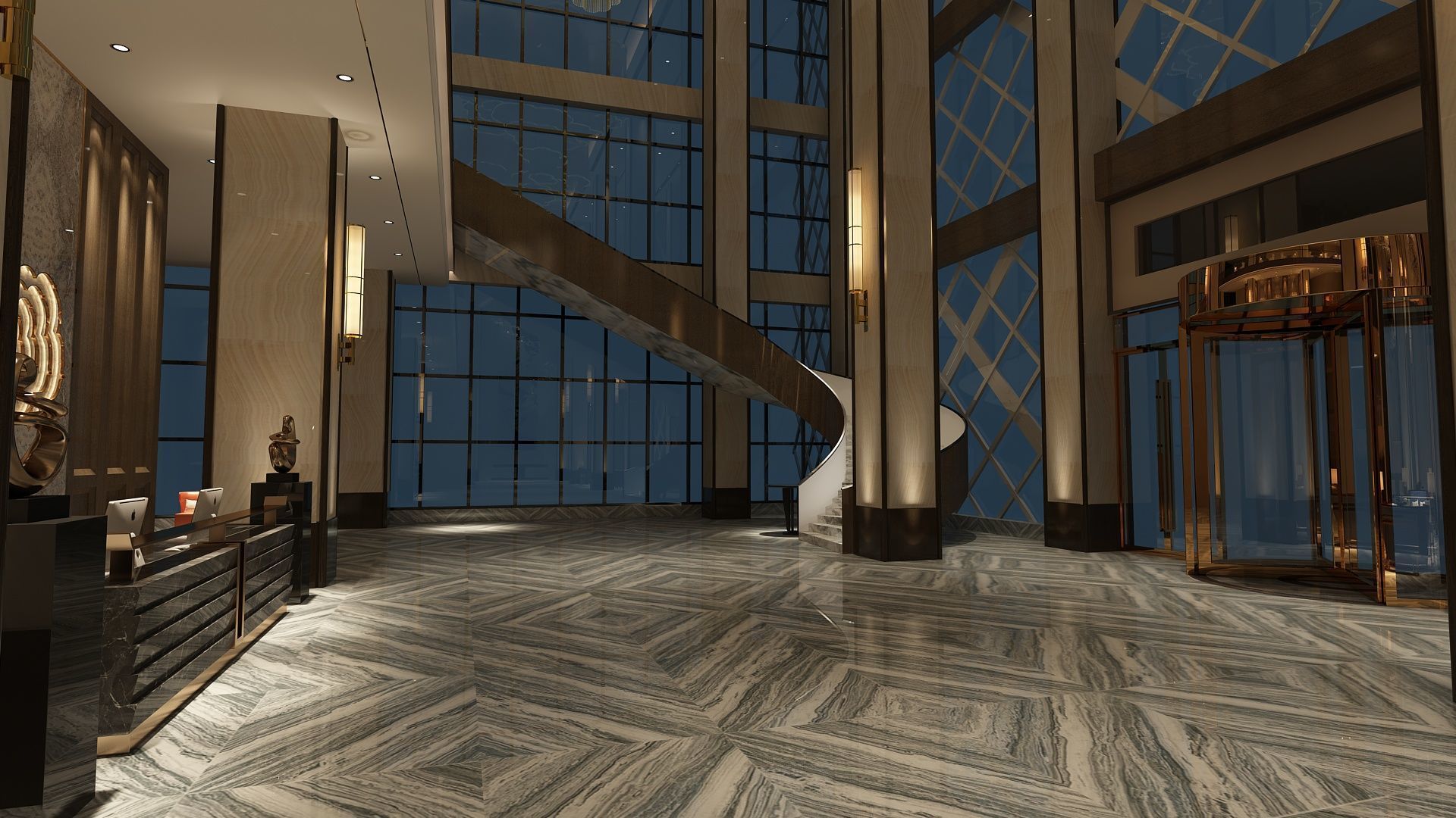 The Hotel Lobby 9 3D model_4
