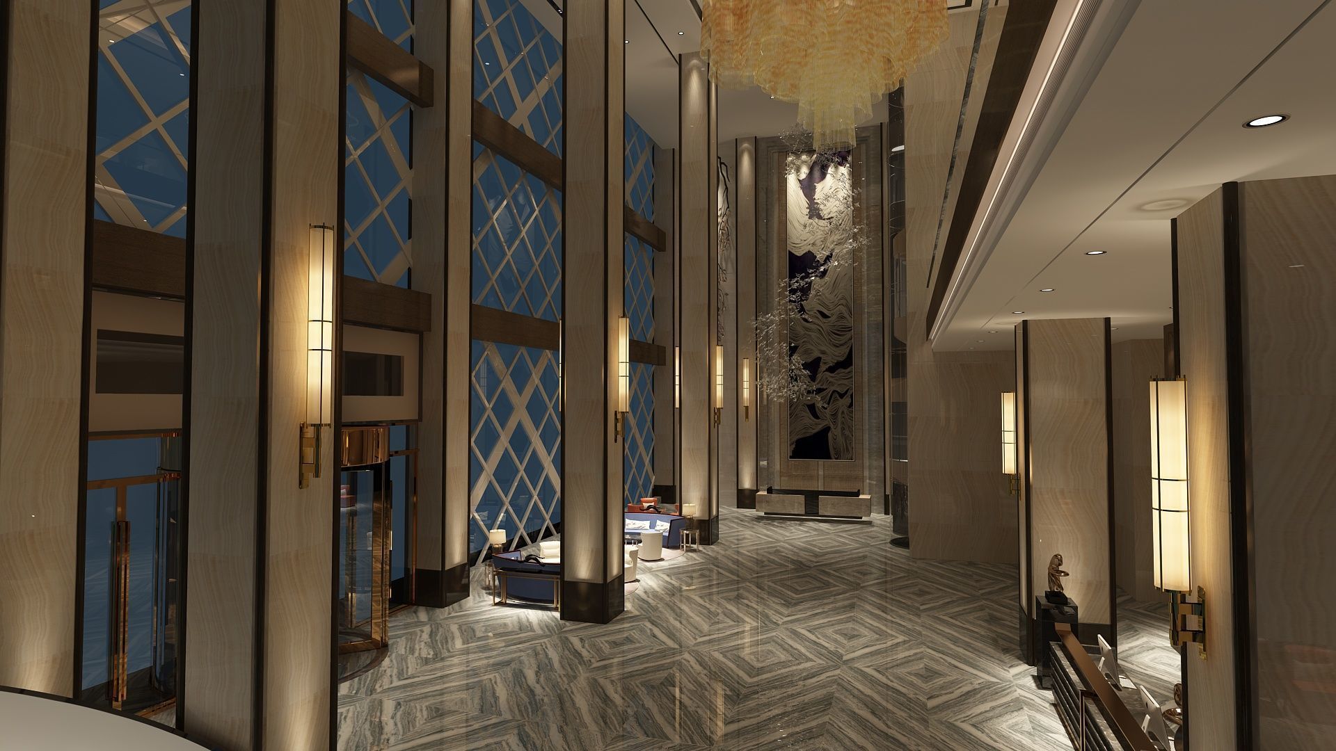 The Hotel Lobby 9 3D model_2