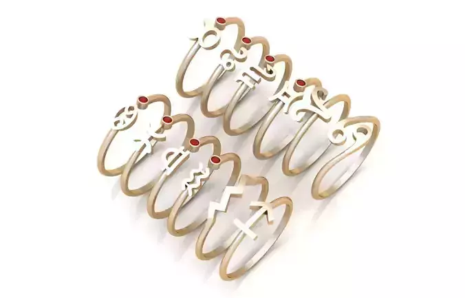 twelve zodiac signs 3D print model