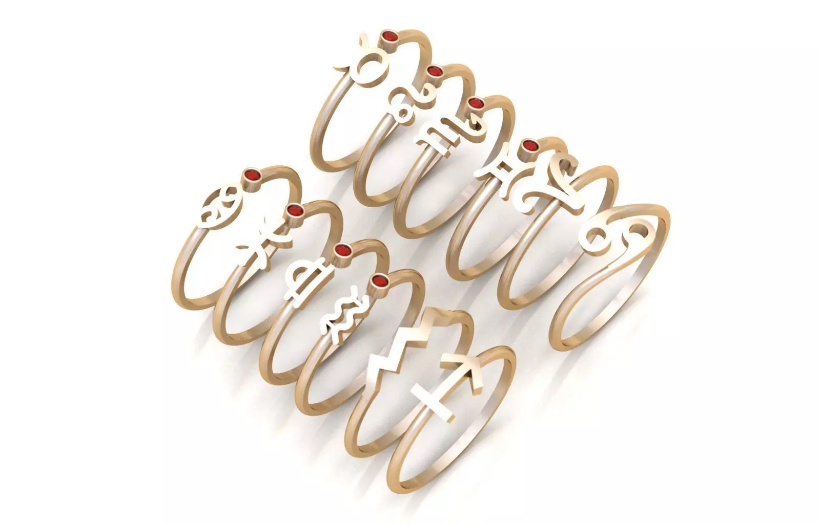 twelve zodiac signs 3D print model_0