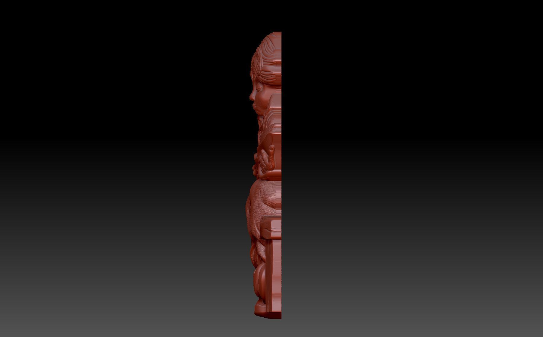 A boy is reading a book 3D print model_1