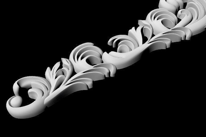 Central decor ornament for furniture 3D model_4